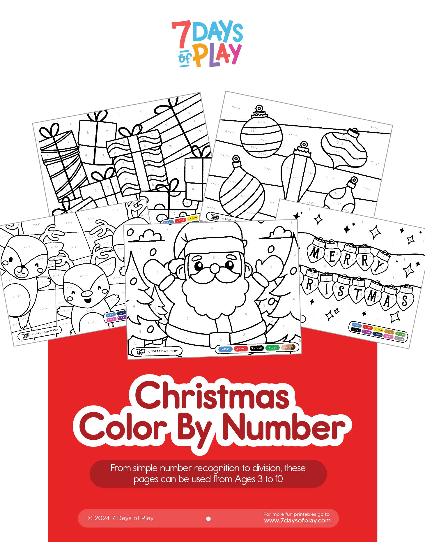Christmas Color By Number - Printable – 7 Days of Play