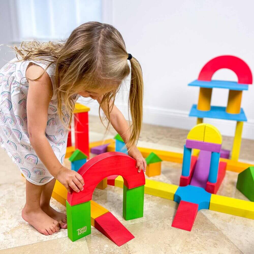 Large Colorful Wooden Blocks by 7 Days of Play
