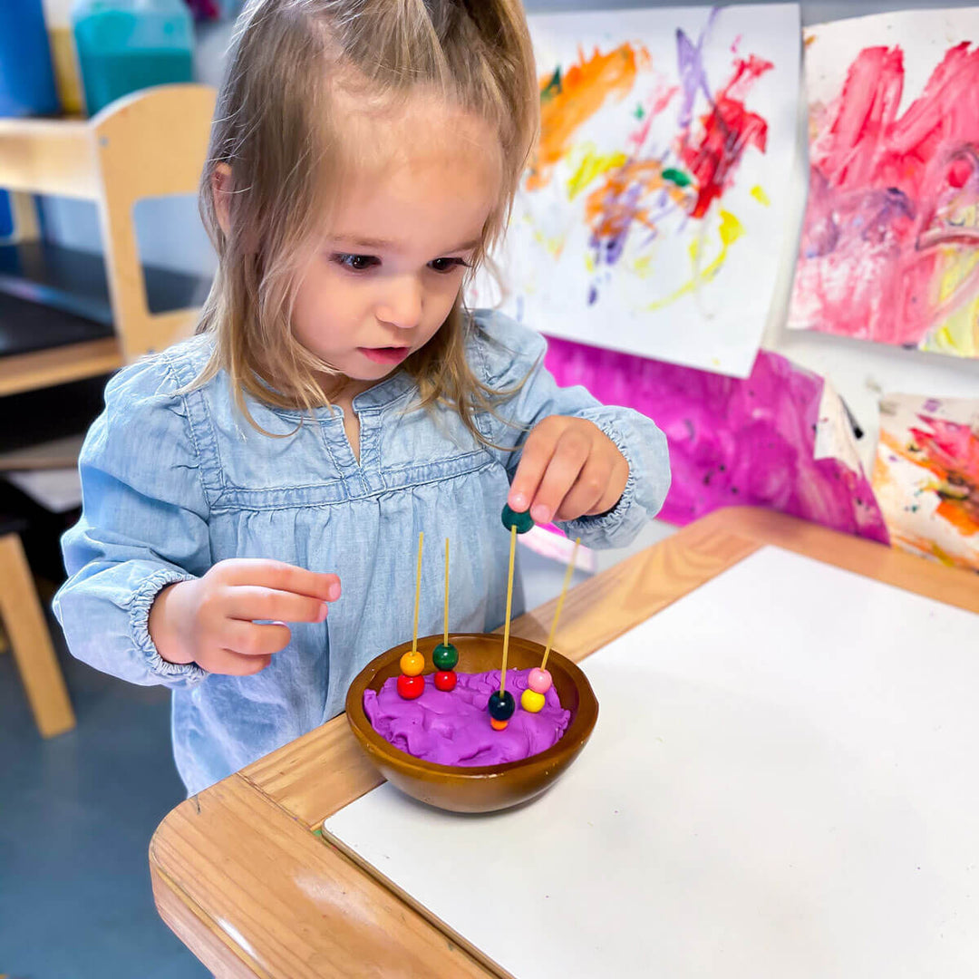 Beads Activity - Fun with Play Dough and Spaghetti