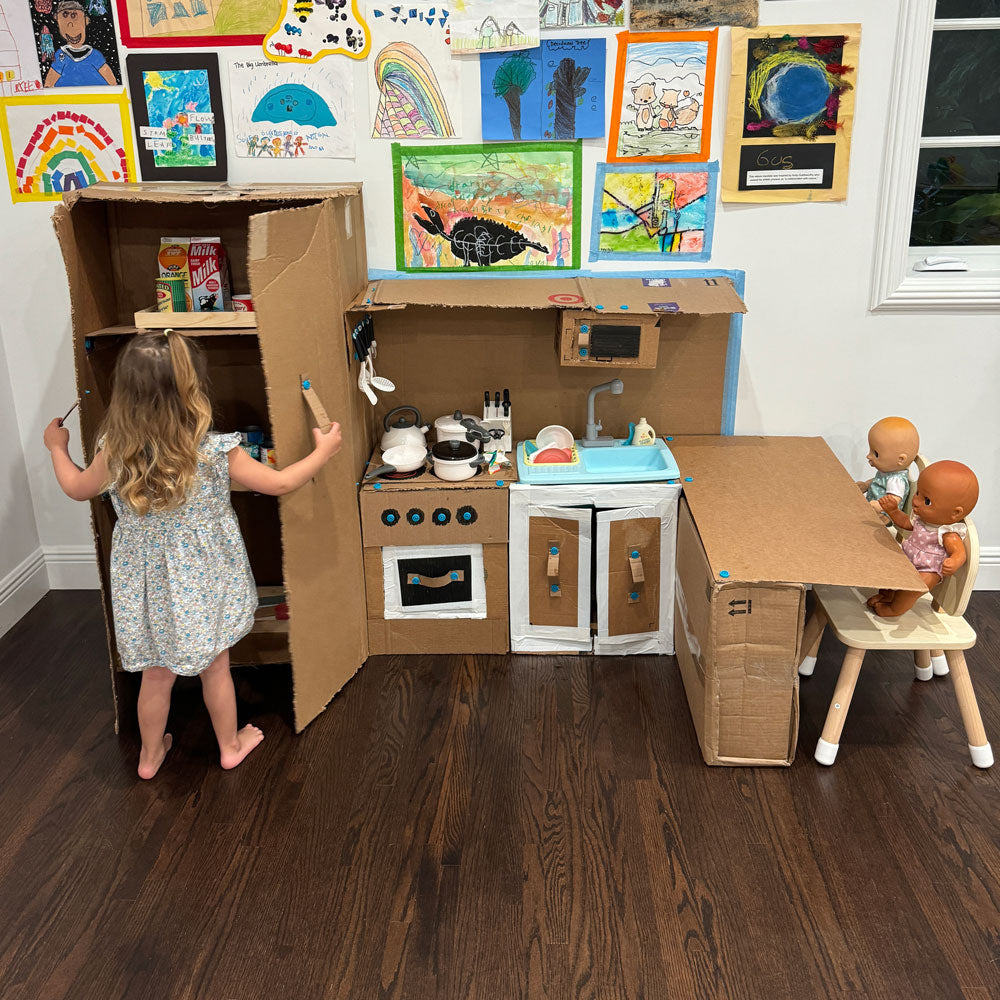 How to Make a DIY Cardboard Play Kitchen: Recycle, Craft, and Play!
