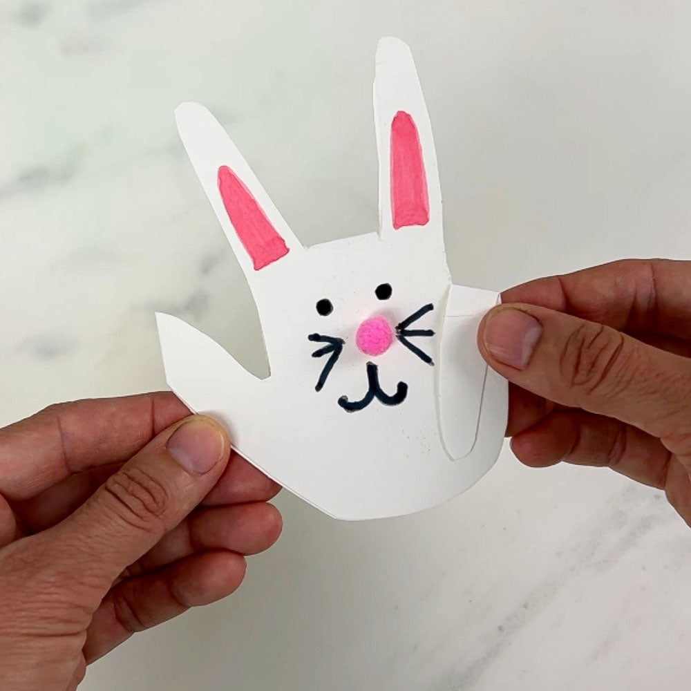 DIY Easter Card - How to Make a Bunny-Shaped Handprint Card