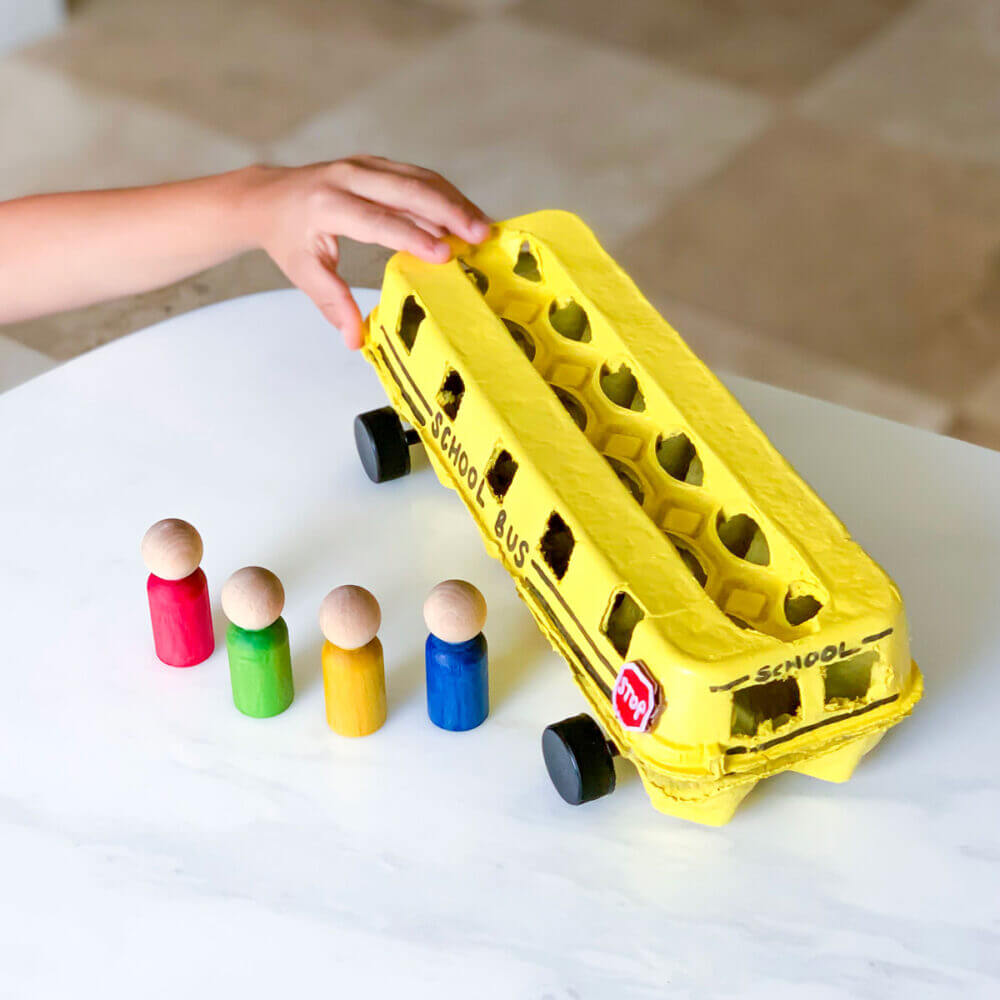 School Bus Craft - Amazing Way to Use an Egg Carton