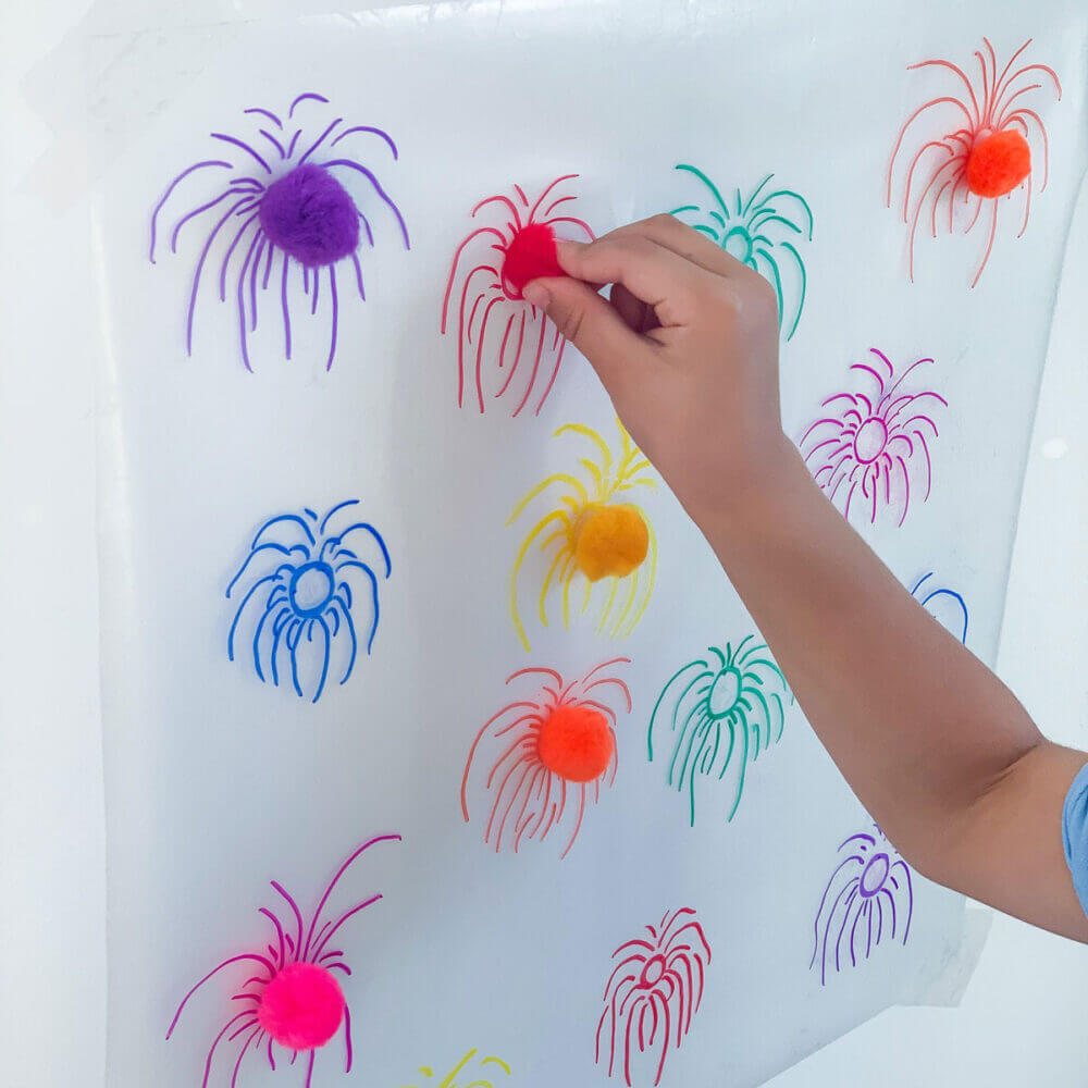 Teaching Toddlers Colors - Fireworks Inspired Activity