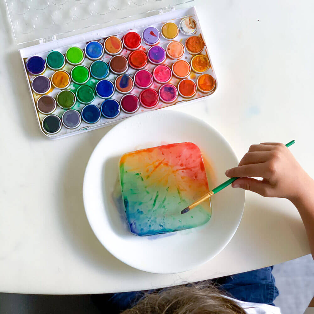 Painting on Ice - Cool Down Process Art for Kids