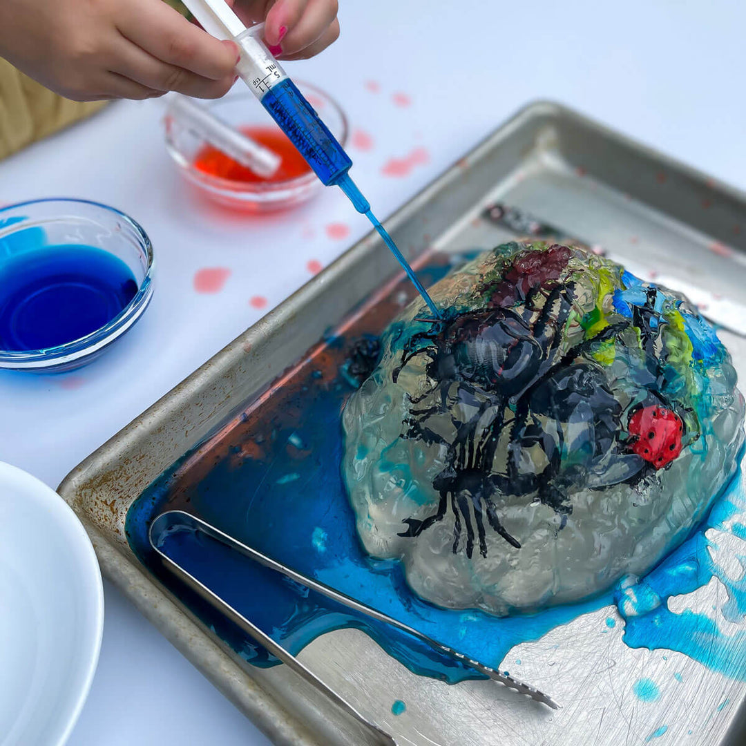 Jelly Sensory Play - Make a Zombie Brain with Bugs