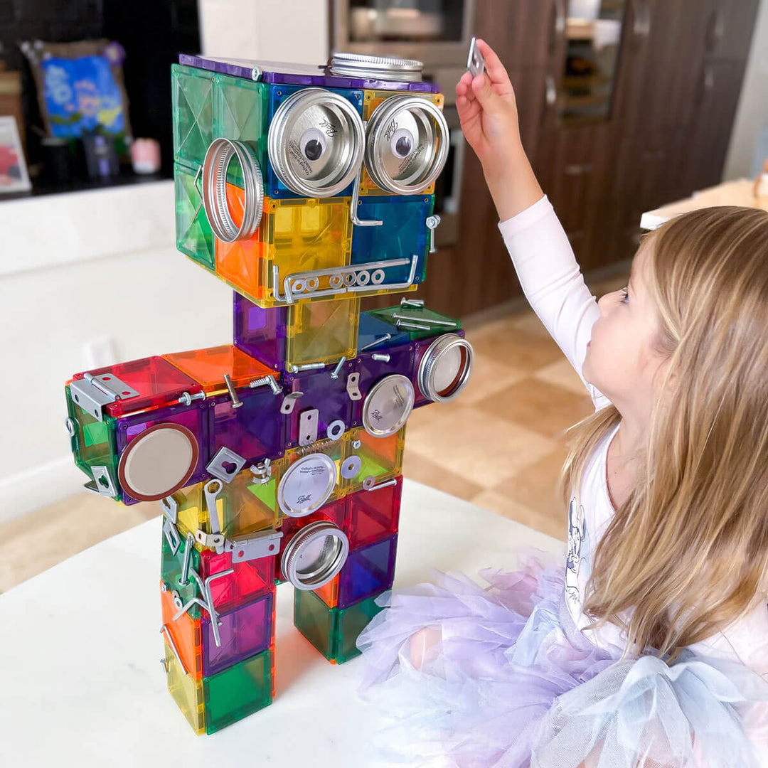 Magnetic Tile Toys - Unique Build-a-Robot Activity