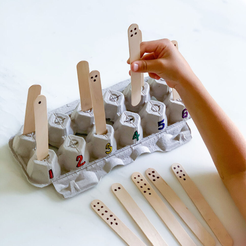 DIY Egg Carton Number Matching Game