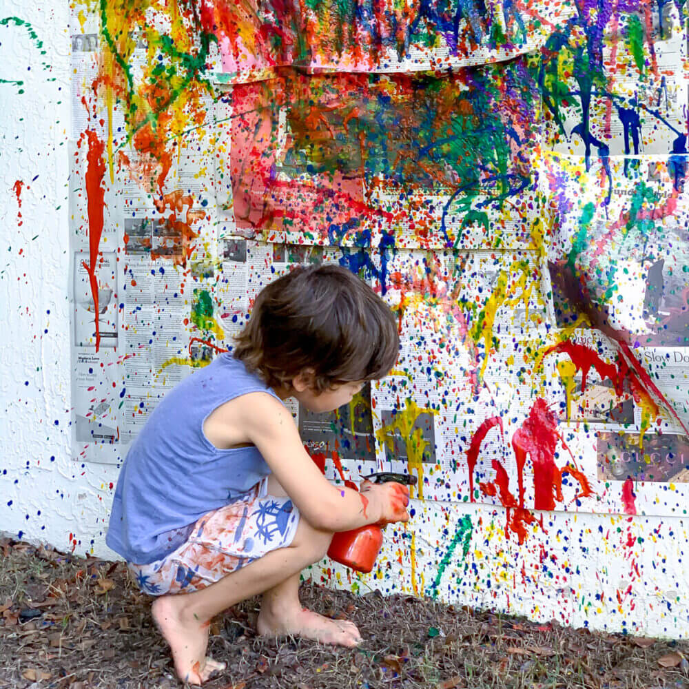 Painting with a Spray Bottle - Vibrant Process Art for Kids
