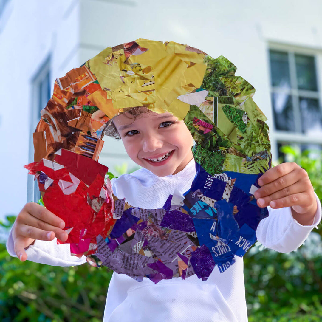 Wreath Craft - Genius Re-Use of Old, Colorful Magazines