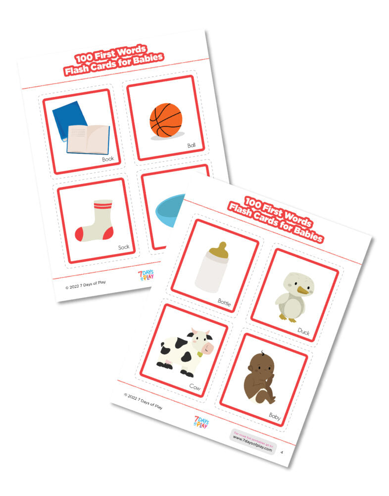 100 First Words Flash Cards for Babies