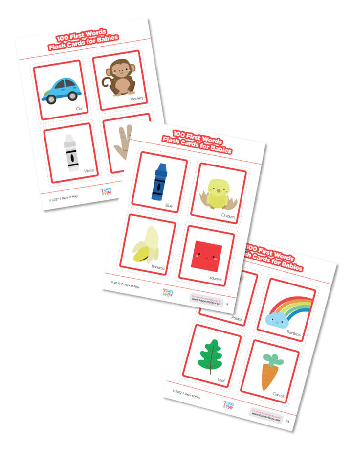 100 First Words Flash Cards for Babies