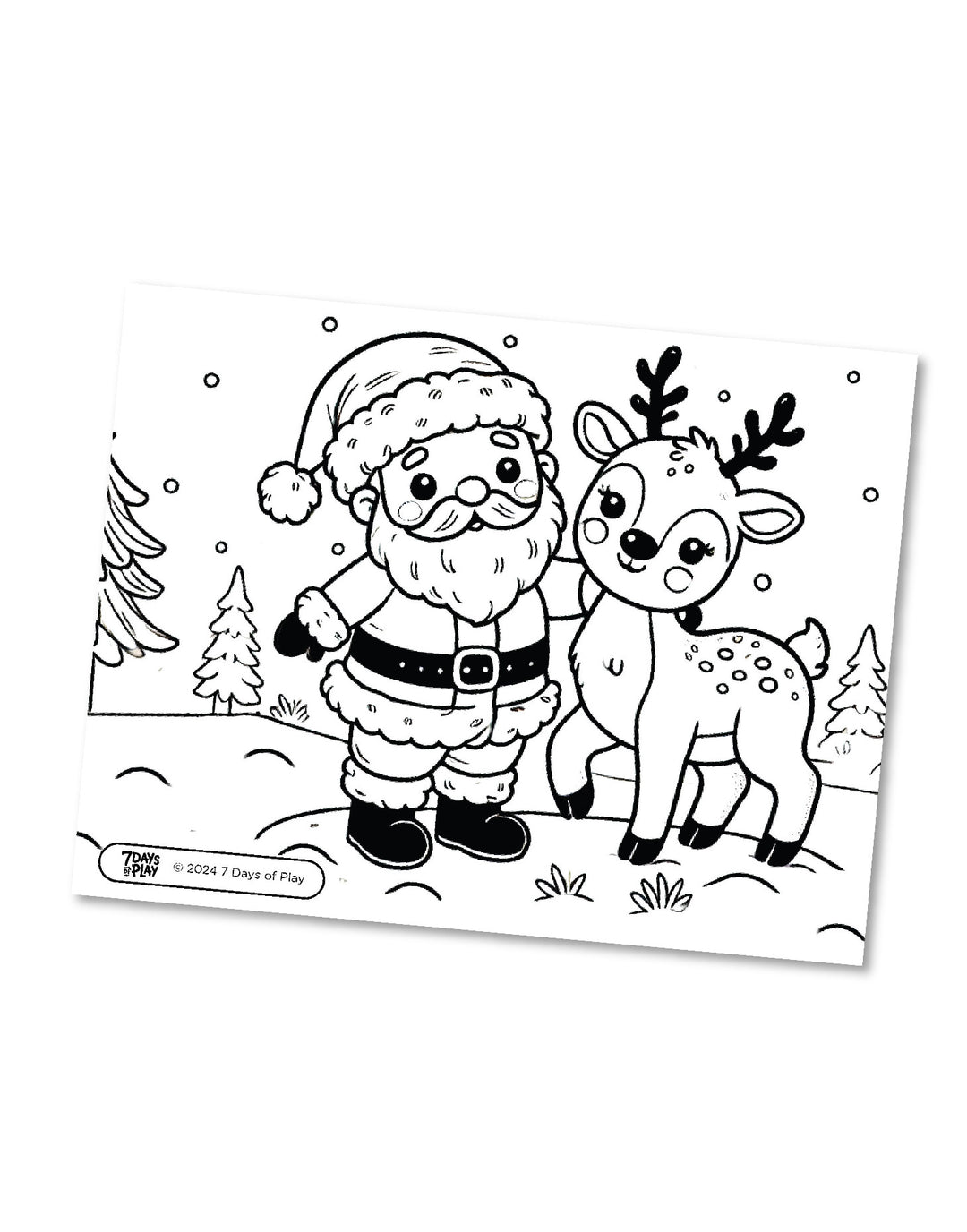 20 Christmas Themed Coloring Pages - Printable