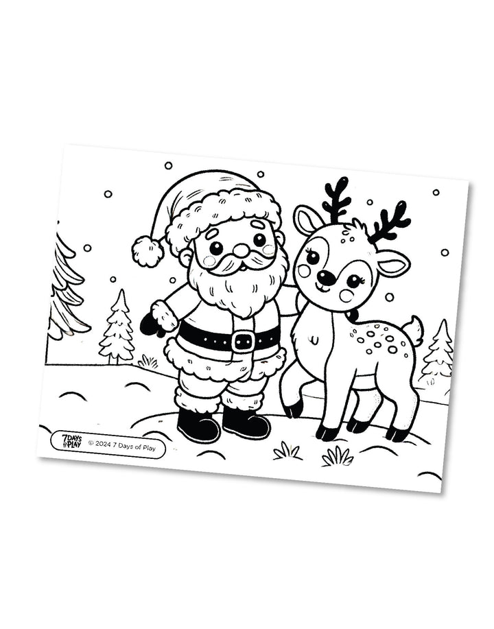 20 Christmas Themed Coloring Pages - Printable