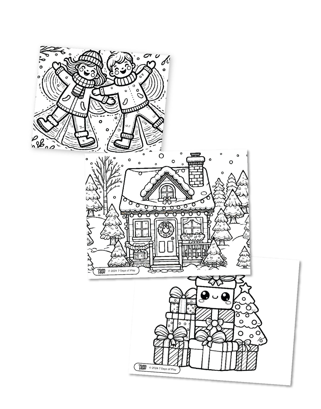 20 Christmas Themed Coloring Pages - Printable