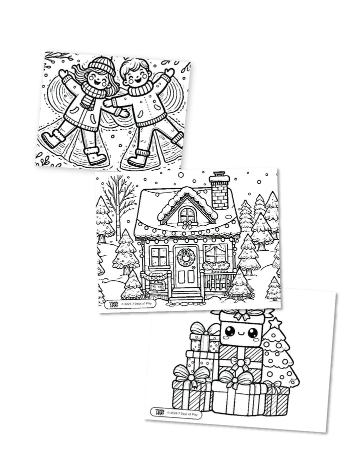 20 Christmas Themed Coloring Pages - Printable