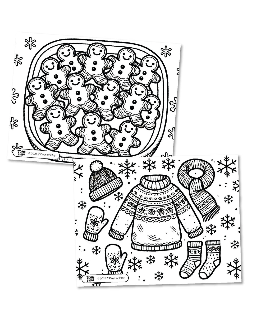 20 Christmas Themed Coloring Pages - Printable