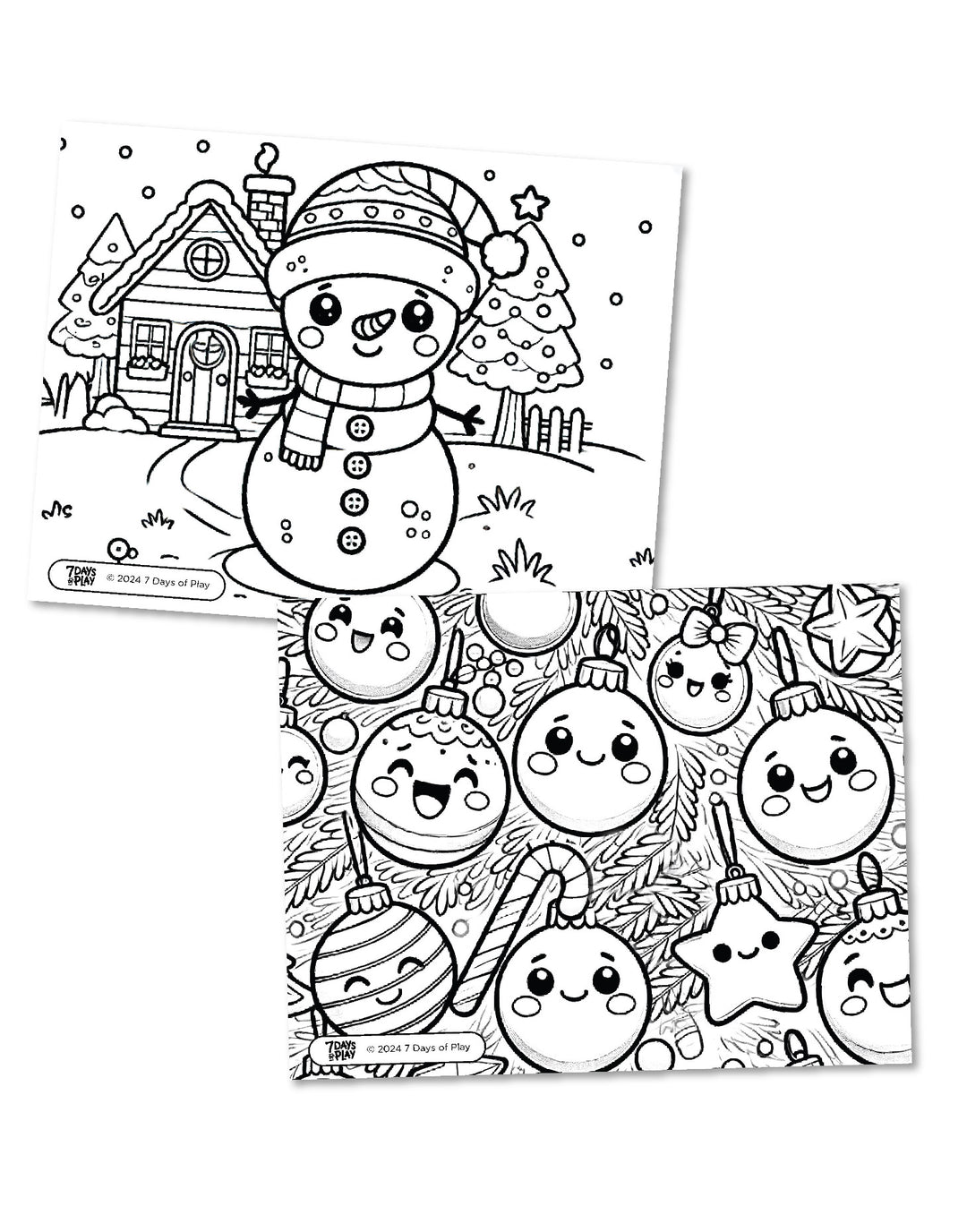 20 Christmas Themed Coloring Pages - Printable