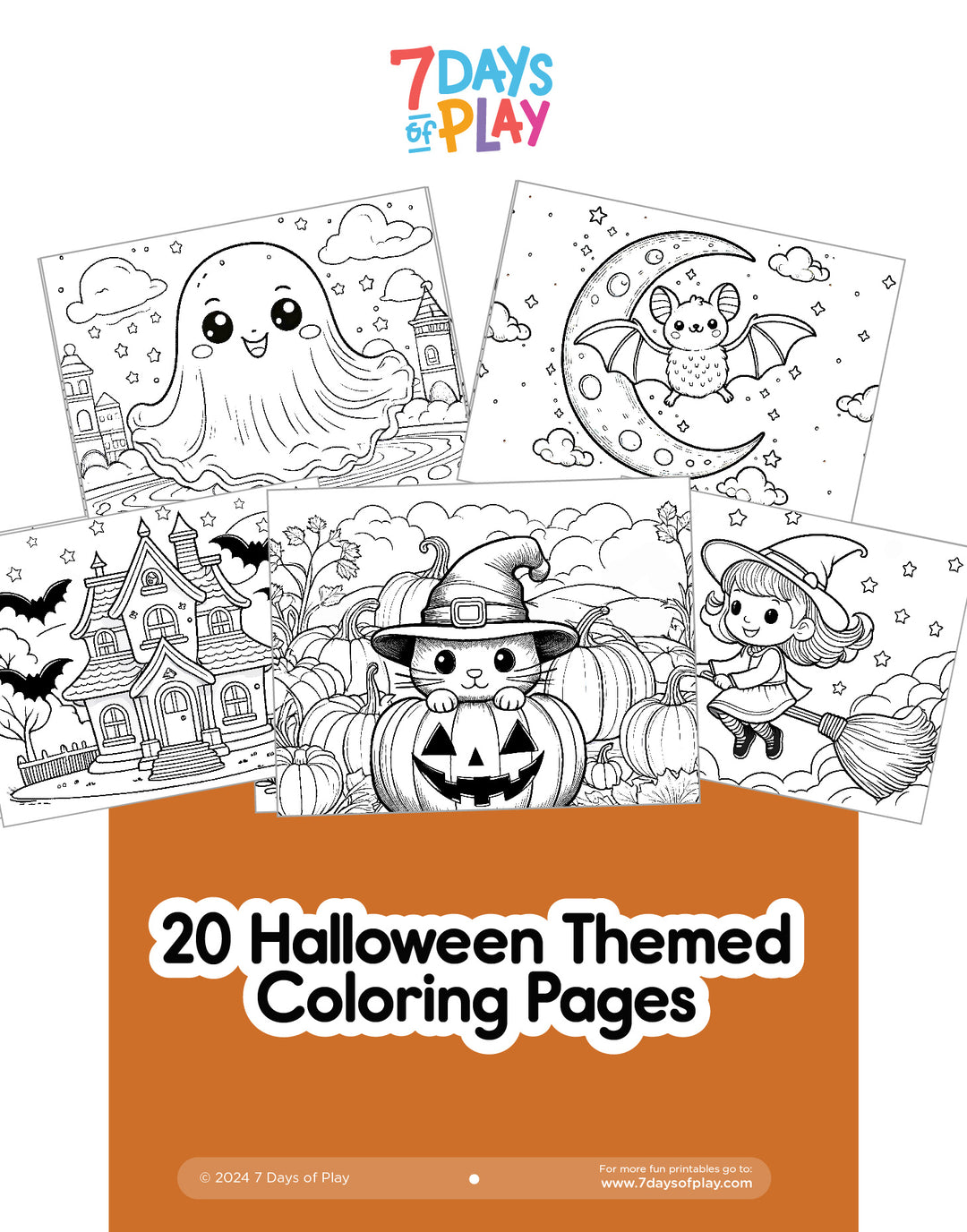 20 Halloween Themed Coloring Pages - Printable