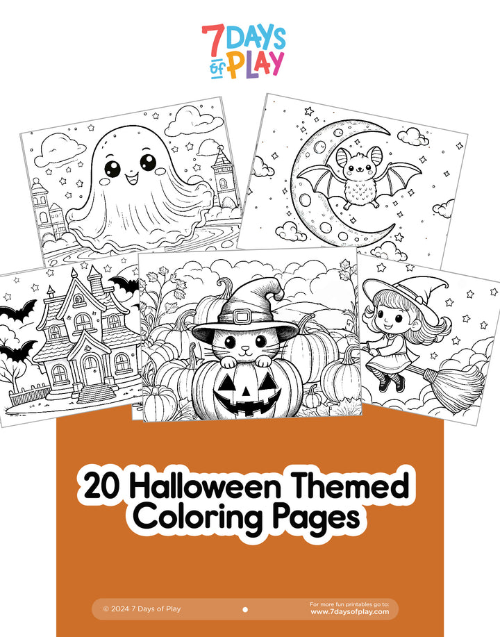 20 Halloween Themed Coloring Pages - Printable