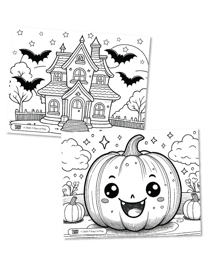 20 Halloween Themed Coloring Pages - Printable