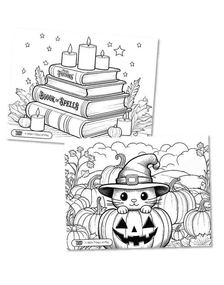 20 Halloween Themed Coloring Pages - Printable