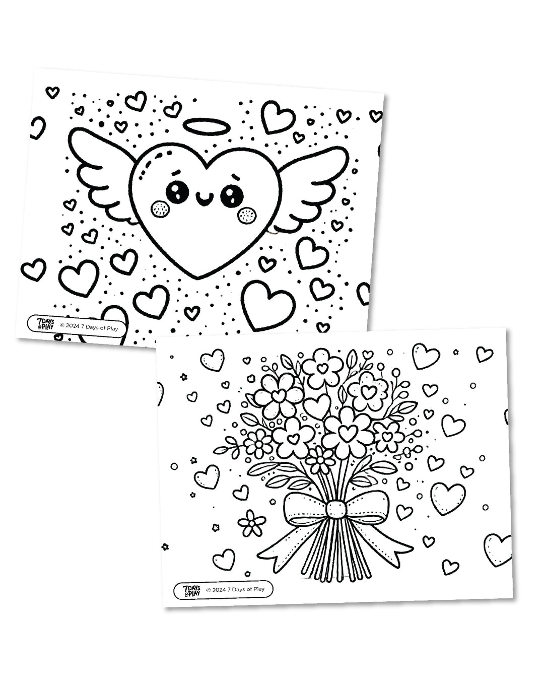 20 Valentine Themed Coloring Pages - Printable!