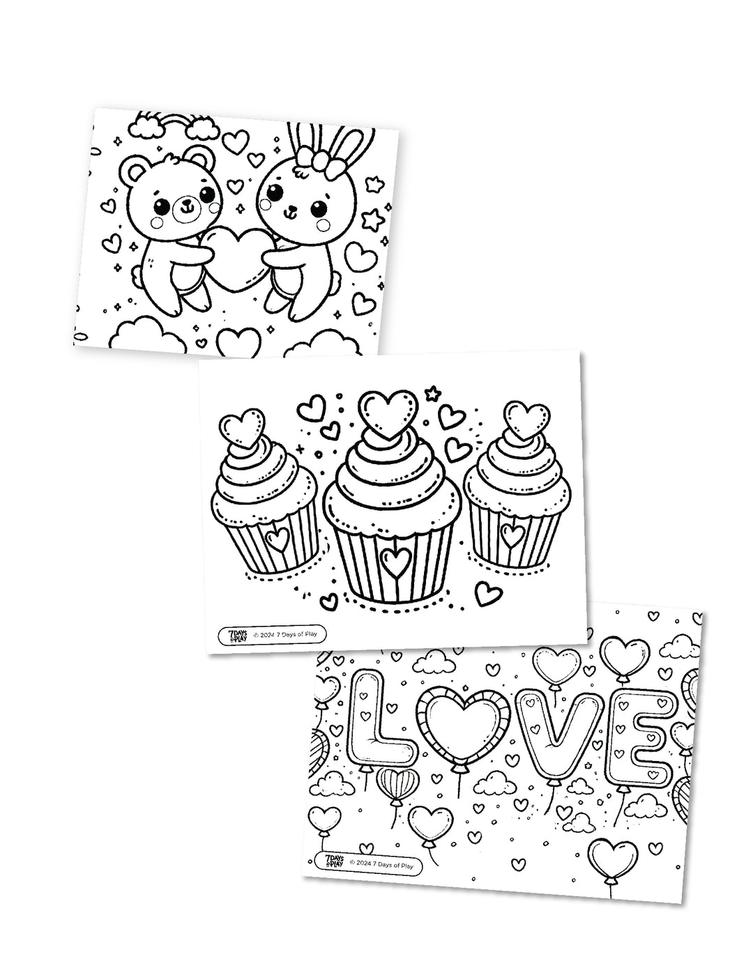 20 Valentine Themed Coloring Pages - Printable!