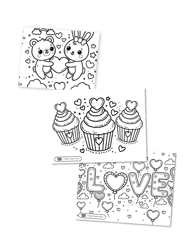 20 Valentine Themed Coloring Pages - Printable!