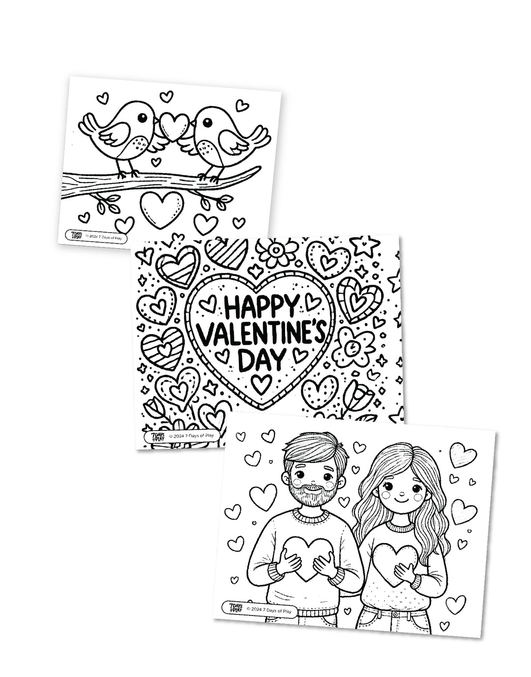 20 Valentine Themed Coloring Pages - Printable!