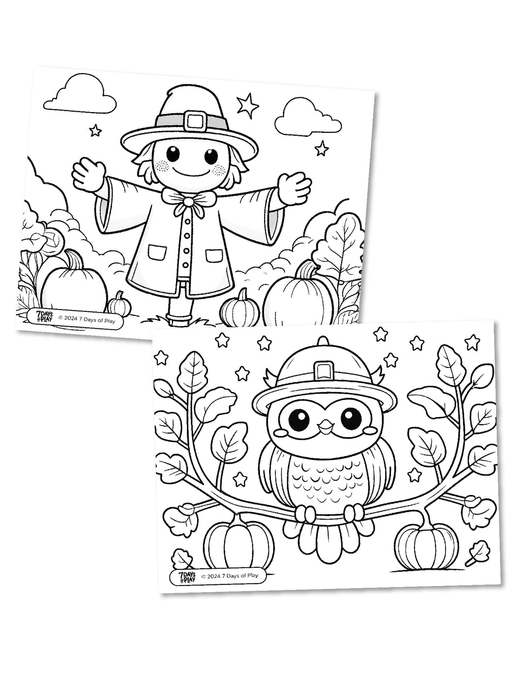 20 Fall Themed Coloring Pages - Printable
