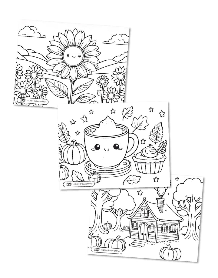 20 Fall Themed Coloring Pages - Printable