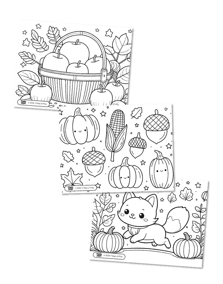 20 Fall Themed Coloring Pages - Printable