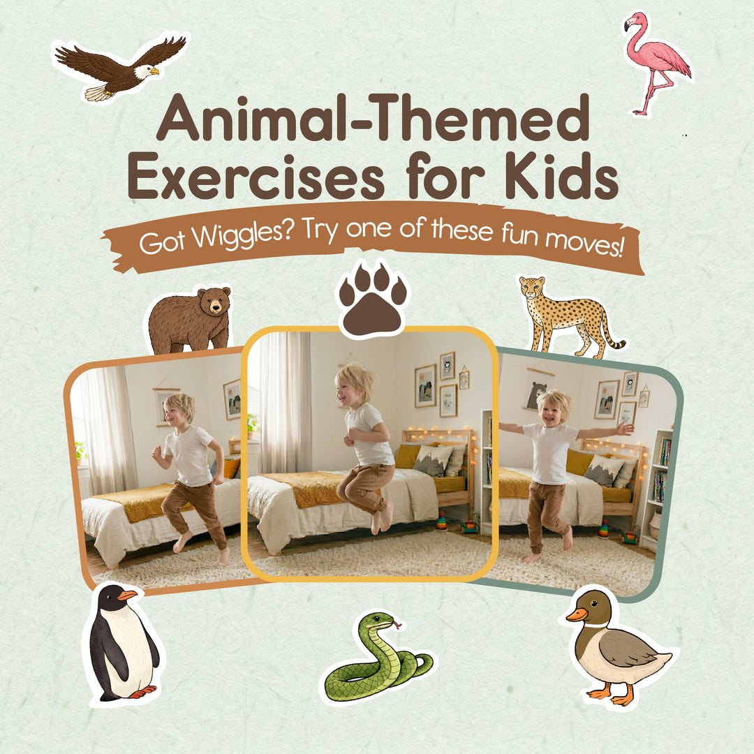 Animal-Themed Active Play Set: Movement Flash Cards & Activity Poster