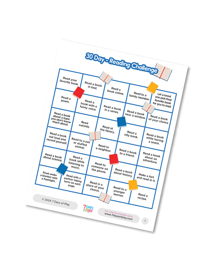 30 Day Reading Challenge - Printable