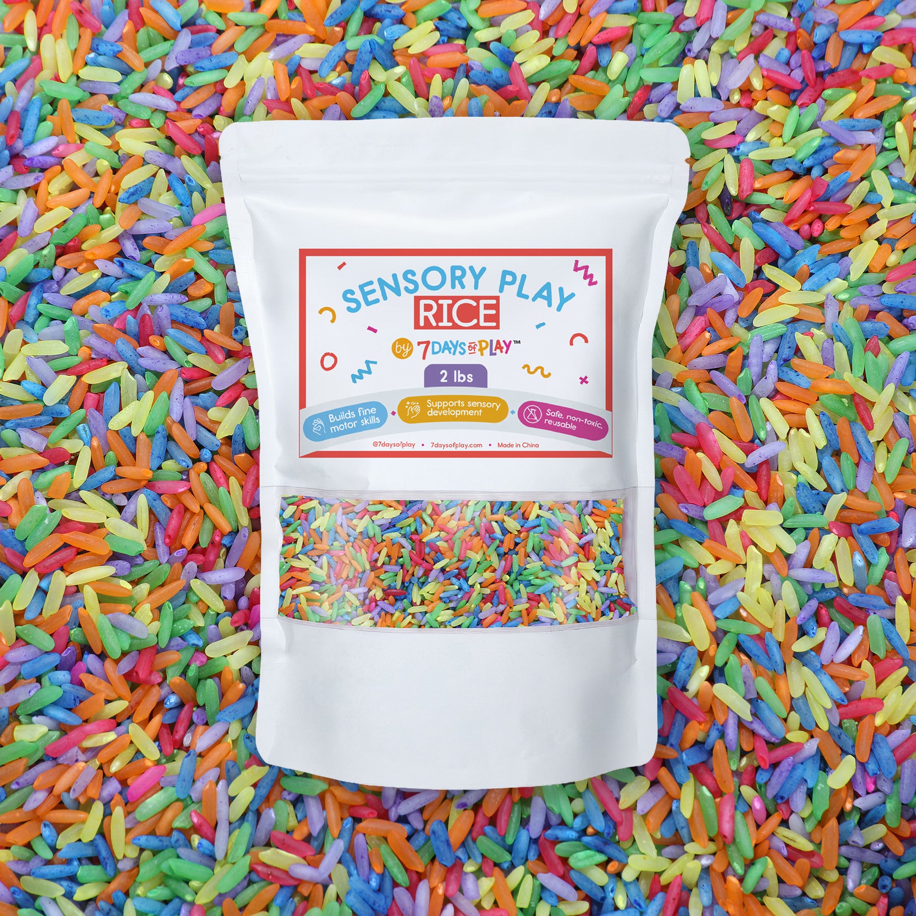 Uncooked Rice Play Sensory Play Rice for Kids | Colored Rice Sensory Filler for Bins ...