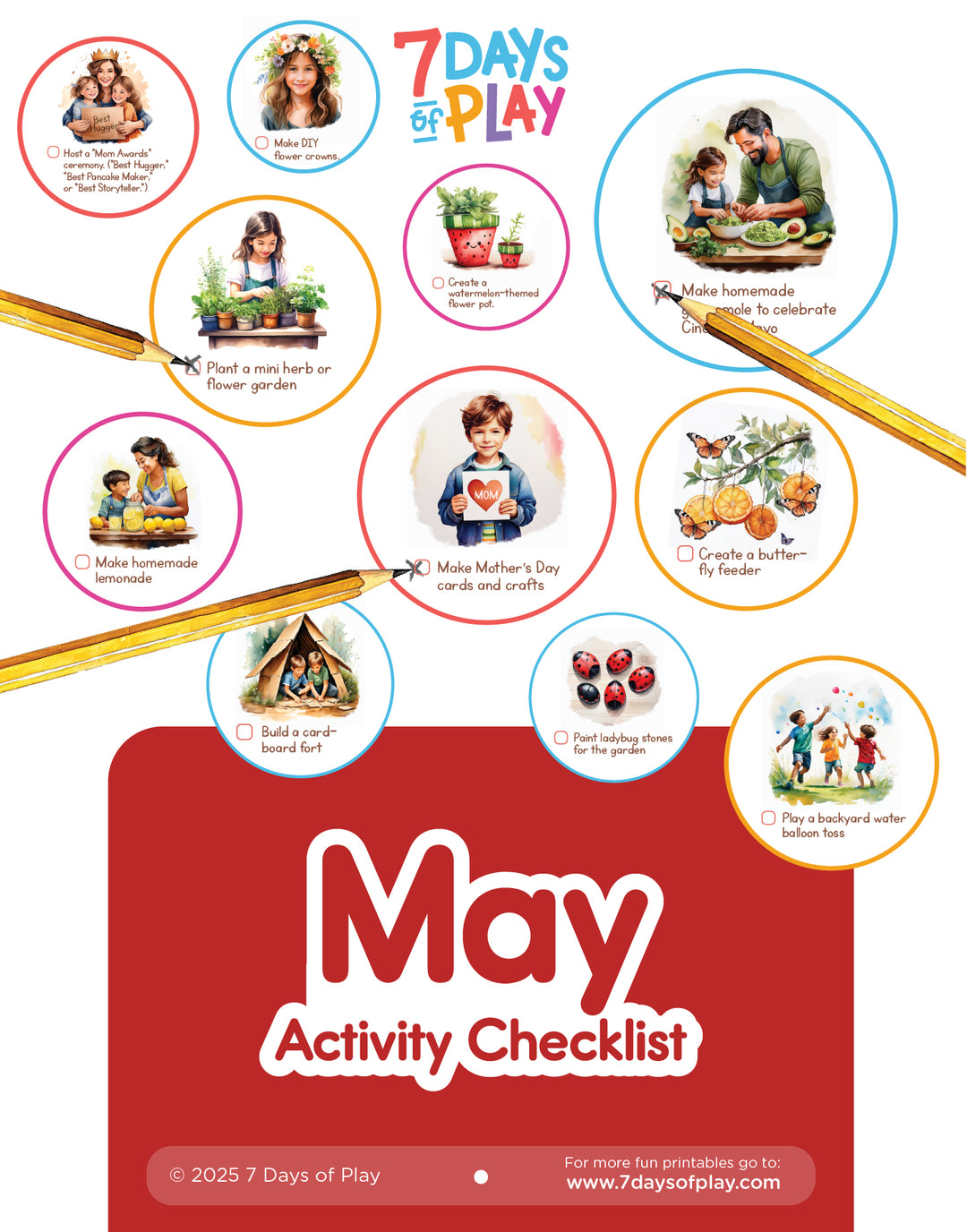 May Activities Checklist - Printable