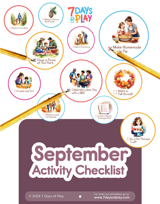 September Activities Checklist - Printable – 7 Days of Play