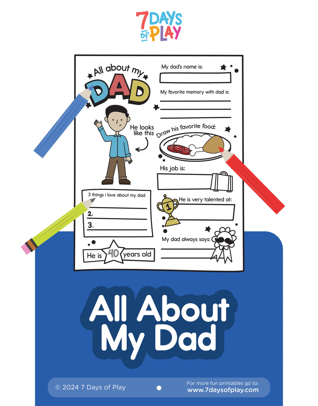 All About My Dad - Printable
