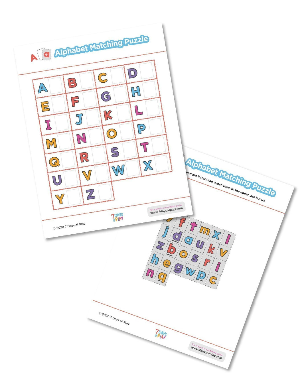 Alphabet Matching Puzzle - Free Printable