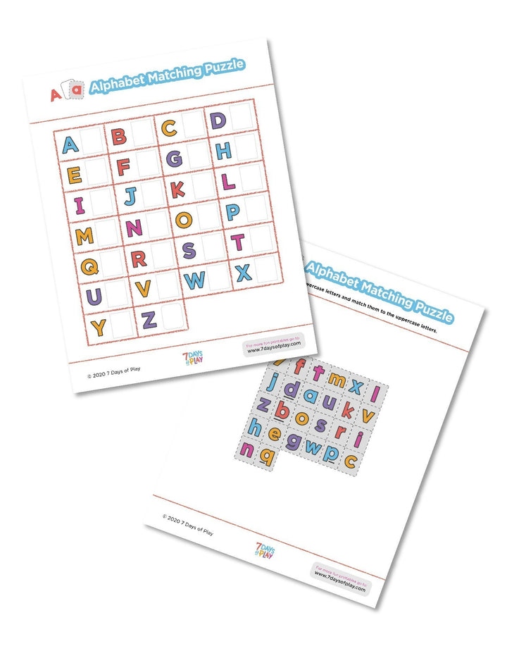 Alphabet Matching Puzzle - Free Printable