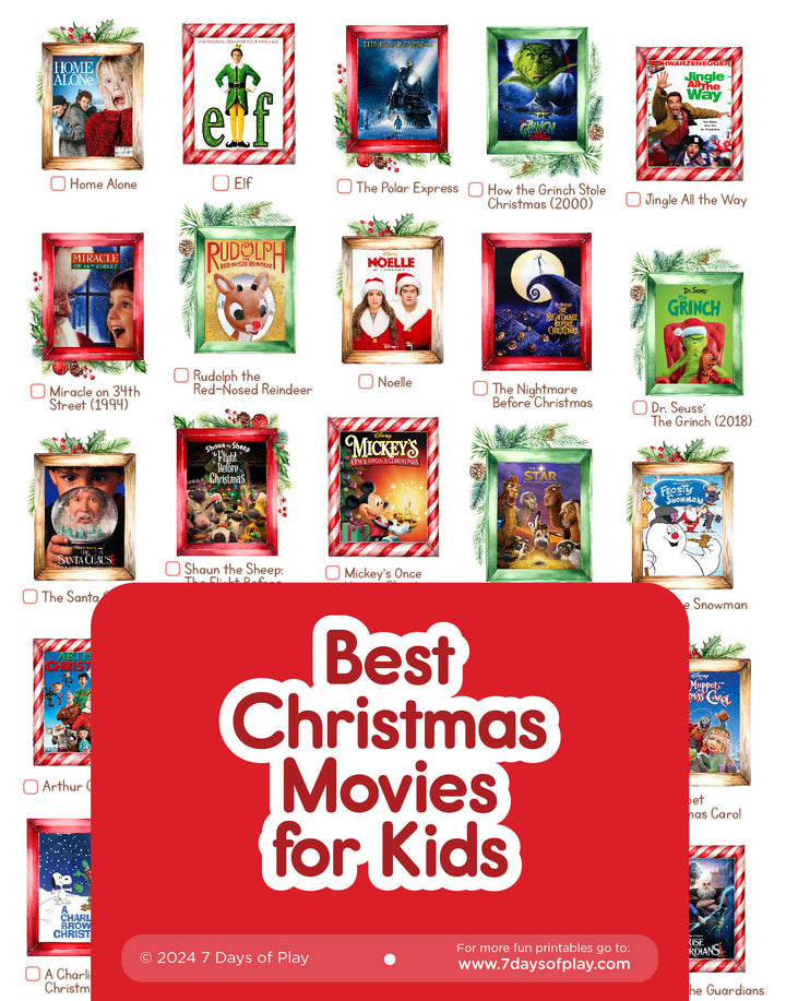 Best Christmas Movies for Kids - Printable