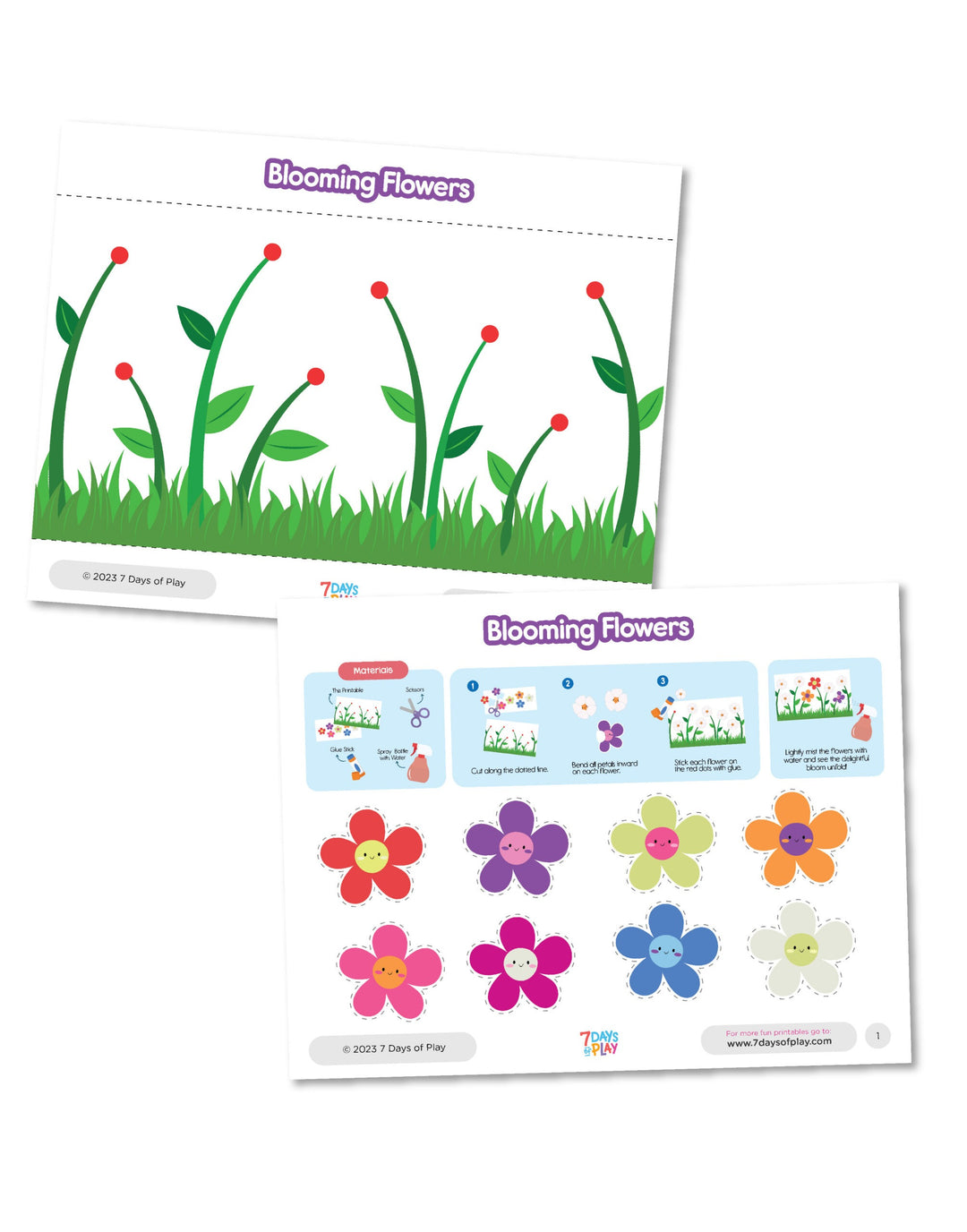 Blooming Flowers - Printable for Kids