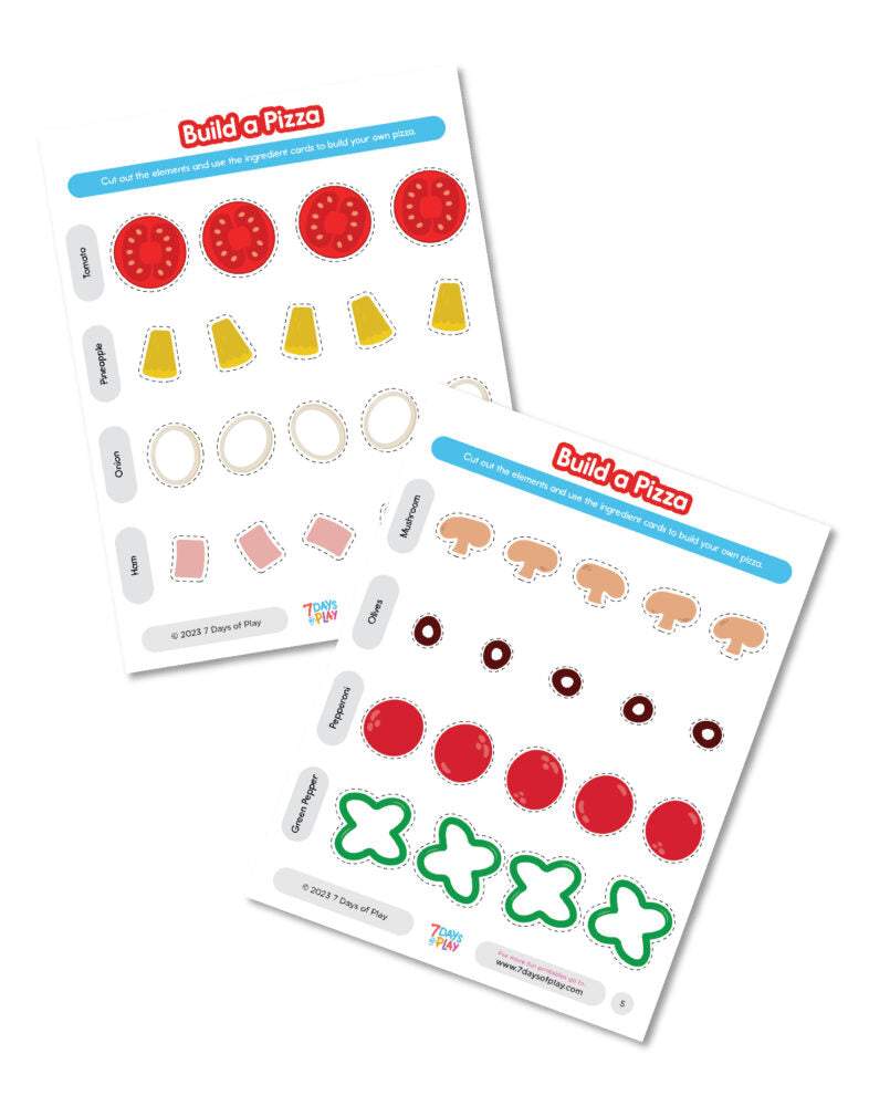 Build a Pizza - Printable for Kids