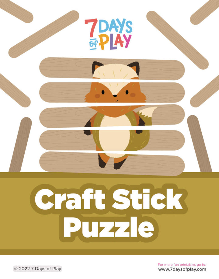 Make your own wooden puzzles using craft sticks with these free printable pictures of woodland animals!