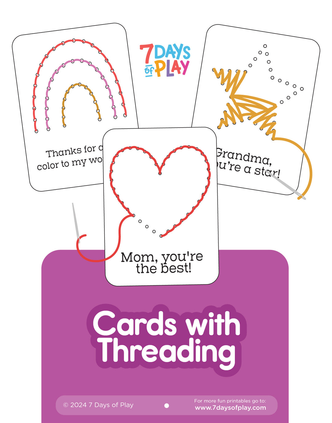 Cards with threading - Printable