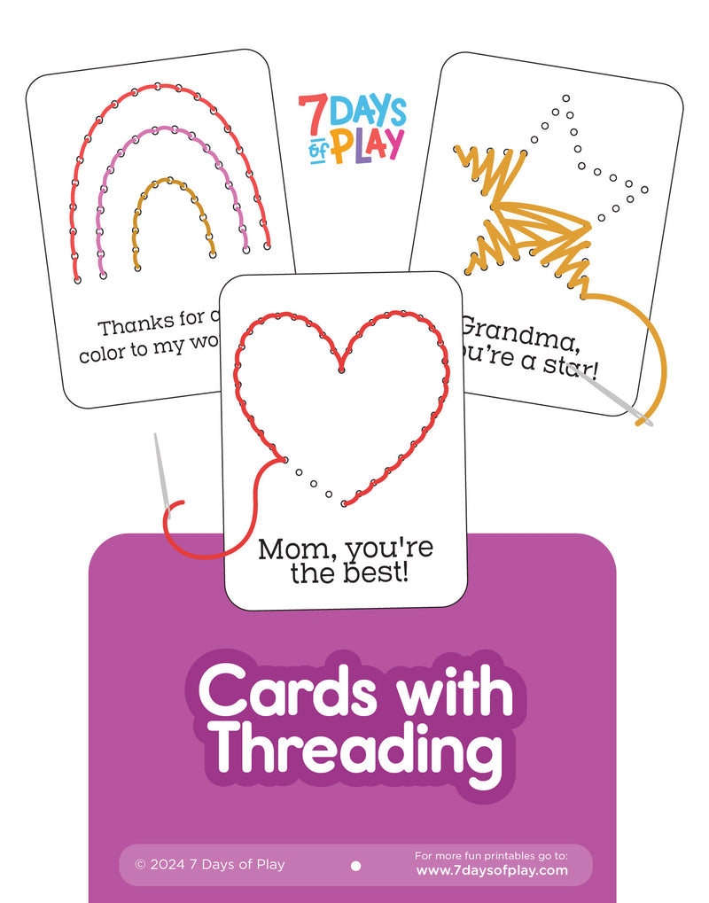 Cards with threading - Printable