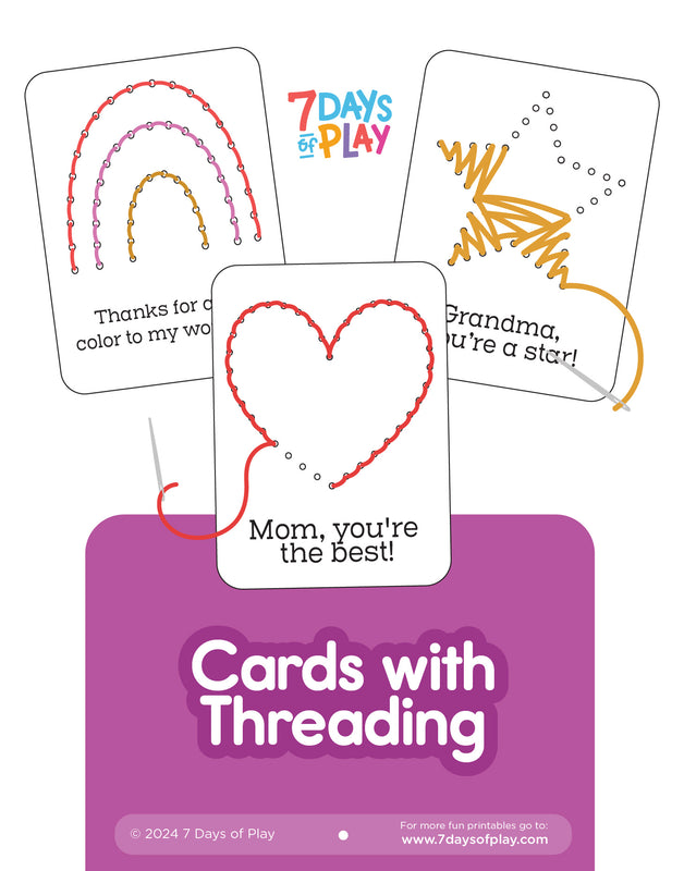 Cards with threading - Printable