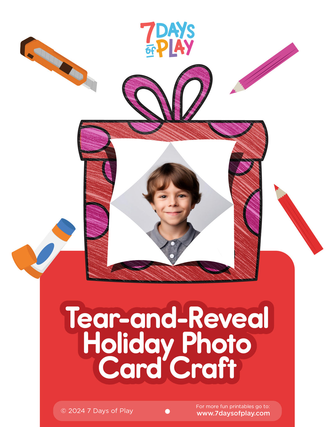Tear-and-Reveal Holiday Photo - Printable