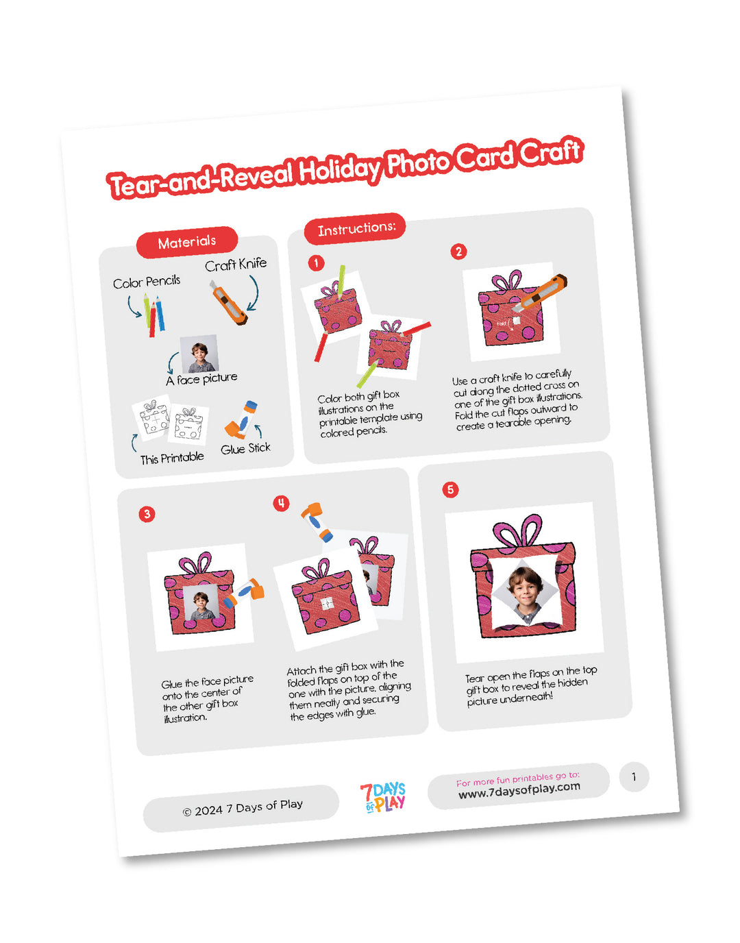 Tear-and-Reveal Holiday Photo - Printable