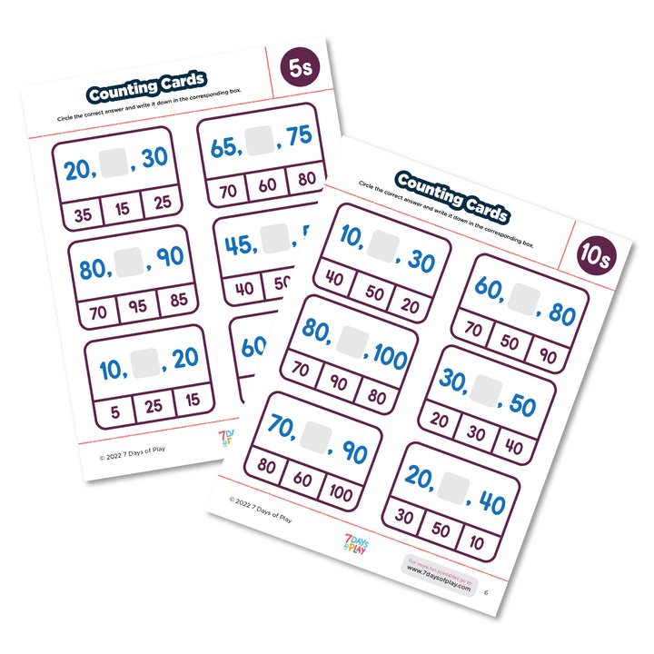 Counting by 5s and 10s Fun Printable for Kids